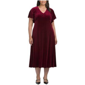 TAYLOR Plus Velvet A-line Dress